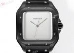 THB Factory Cartier Santos White/Black Face Stainless Steel Band 1847 MC Movement Watch